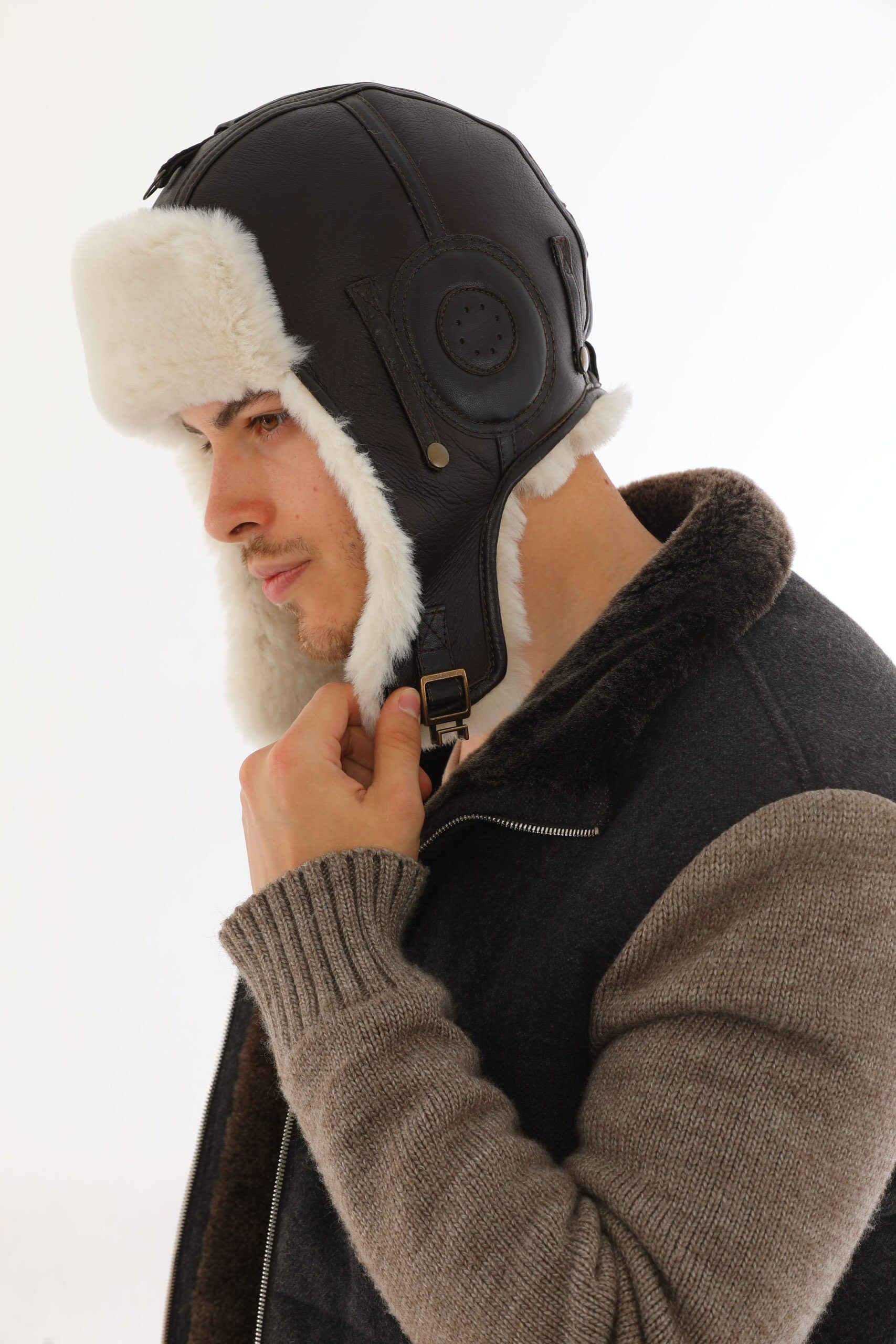 Pilota férfi irha sapka