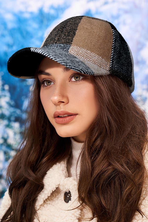 Kockás szövet női baseball sapka