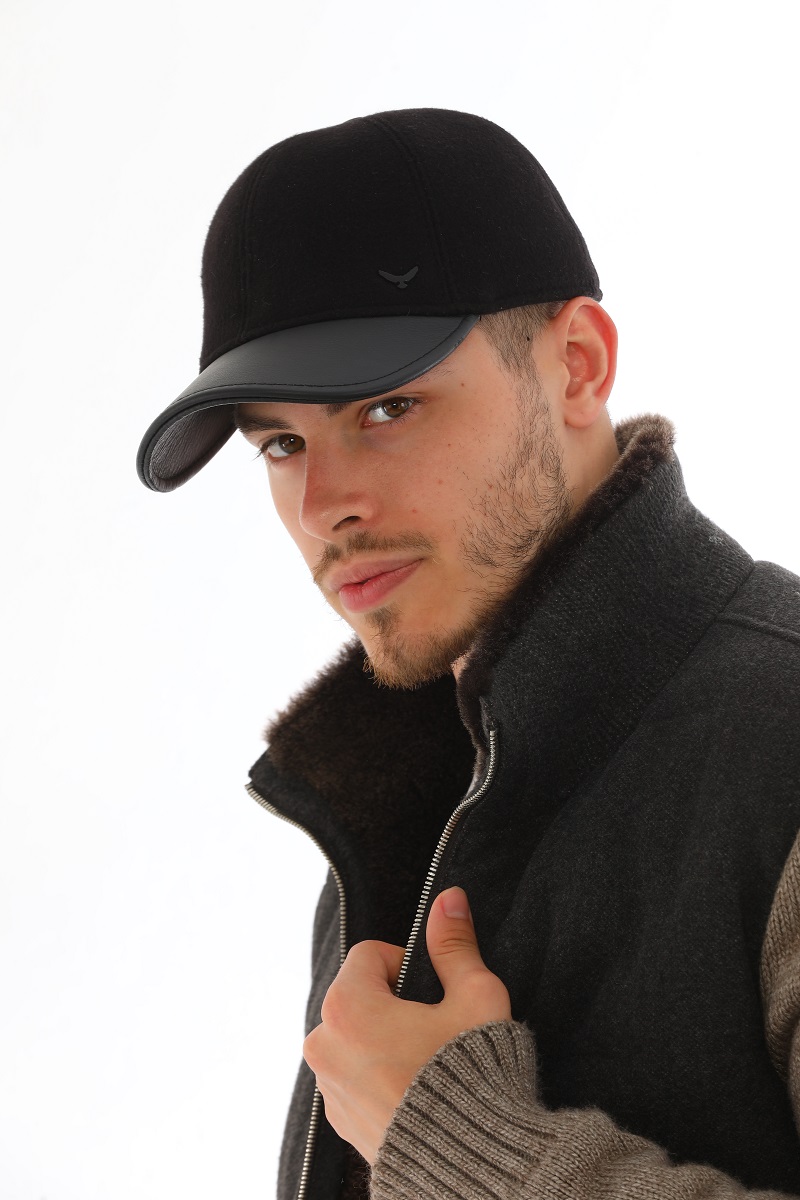 BASEBALL gyapjú/bőr unisex sapka