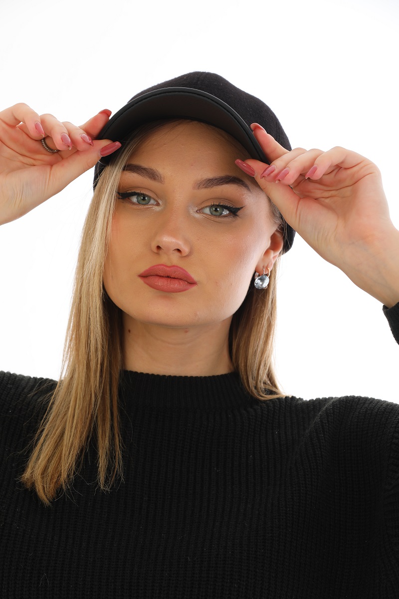 BASEBALL gyapjú/bőr unisex sapka